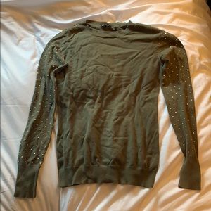 Sz XS Olive Green Express sweater with studs